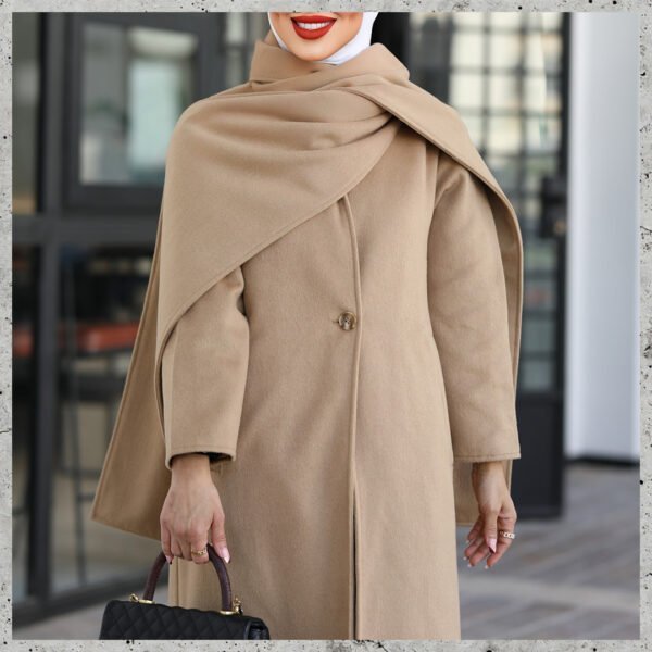 Long Coat with Scarf - Image 6