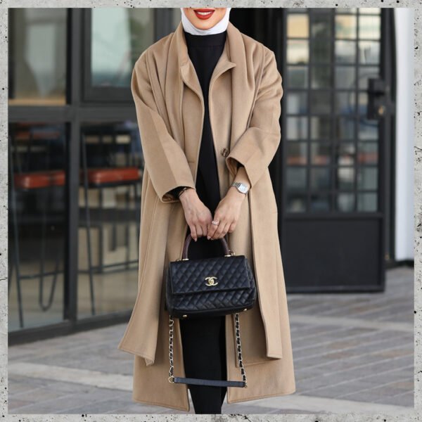 Long Coat with Scarf - Image 3